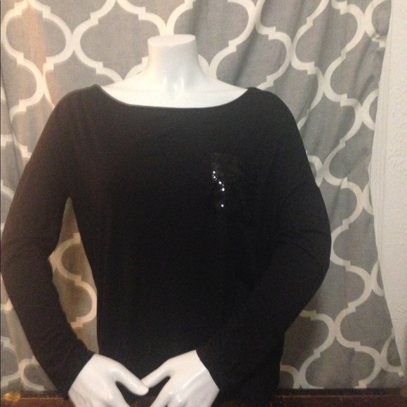 L Forever 21 long sleeve black tee - Picture 1 of 1